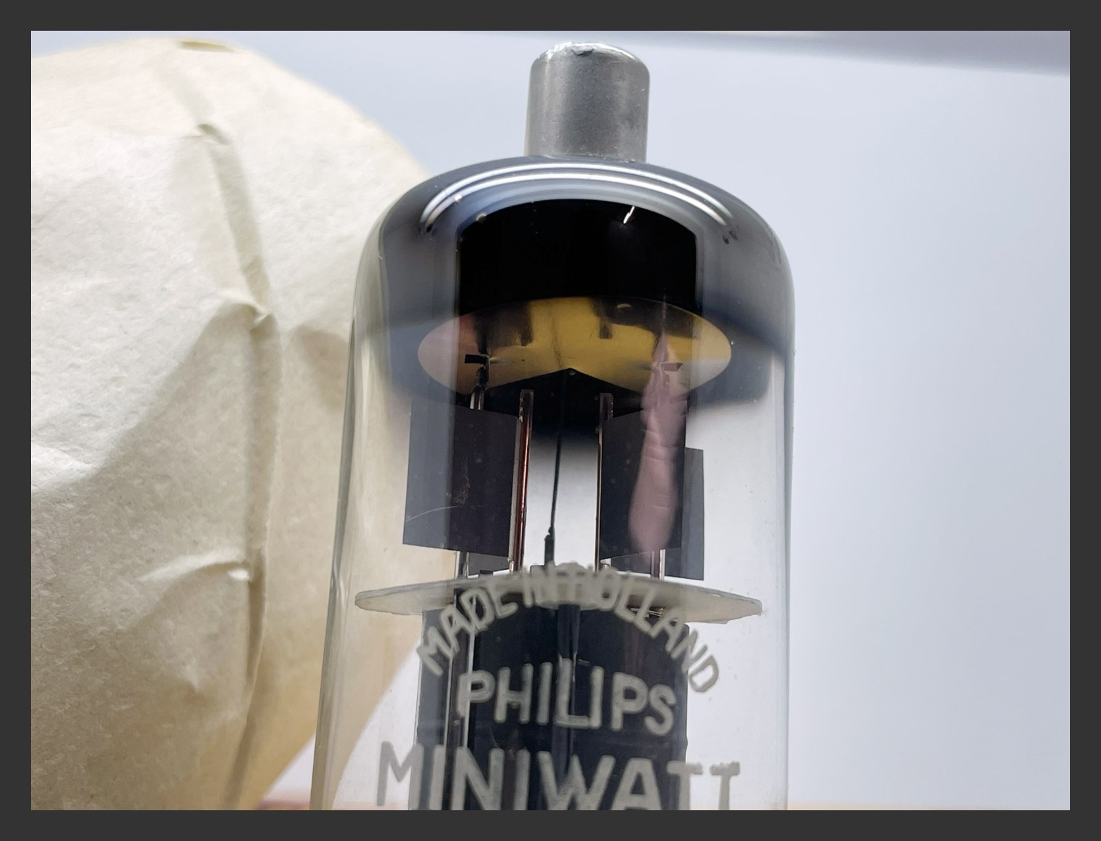 1 NOS Philips EL50 4654 EL34 Test STRONG 56F Disc Getter, Metal Base Vacuum Tube