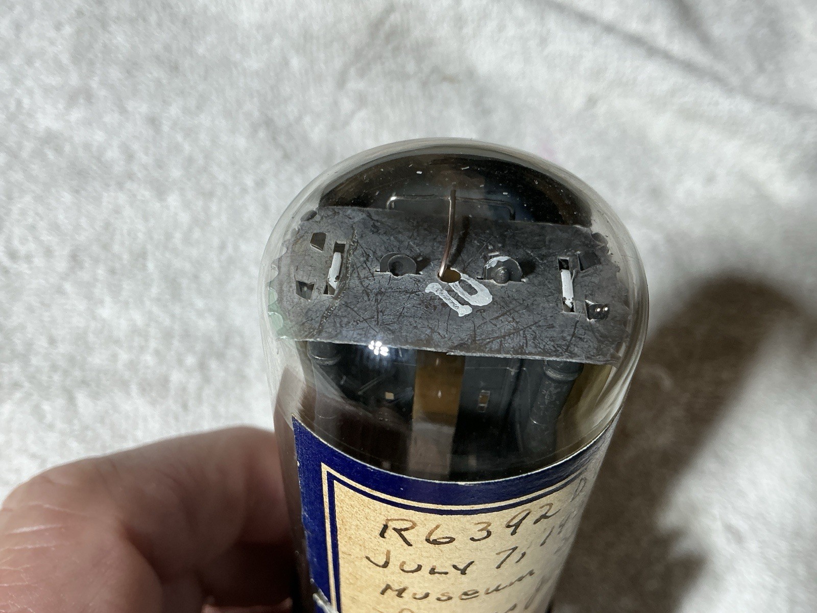 RARE MUSEUM LABEL VACUUM TUBE 5U4GB Black Plate RCA FACTORY INDIANAPOLIS 1955
