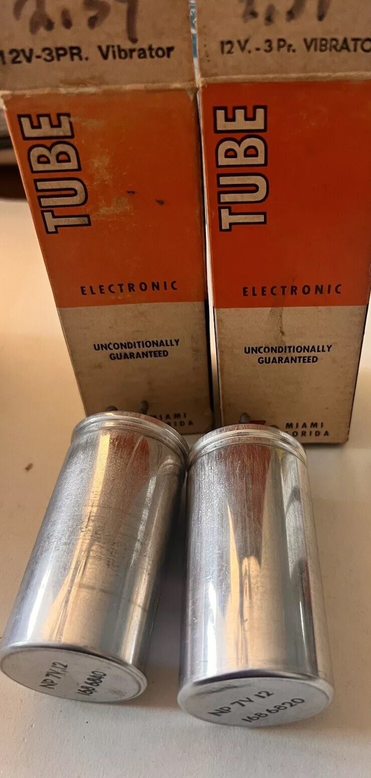 NOS Lot 3 Vibrator Tubes Part #NP 42V & #NP 7V 12 6V 4 Prong & 2, 12V 3 Prong