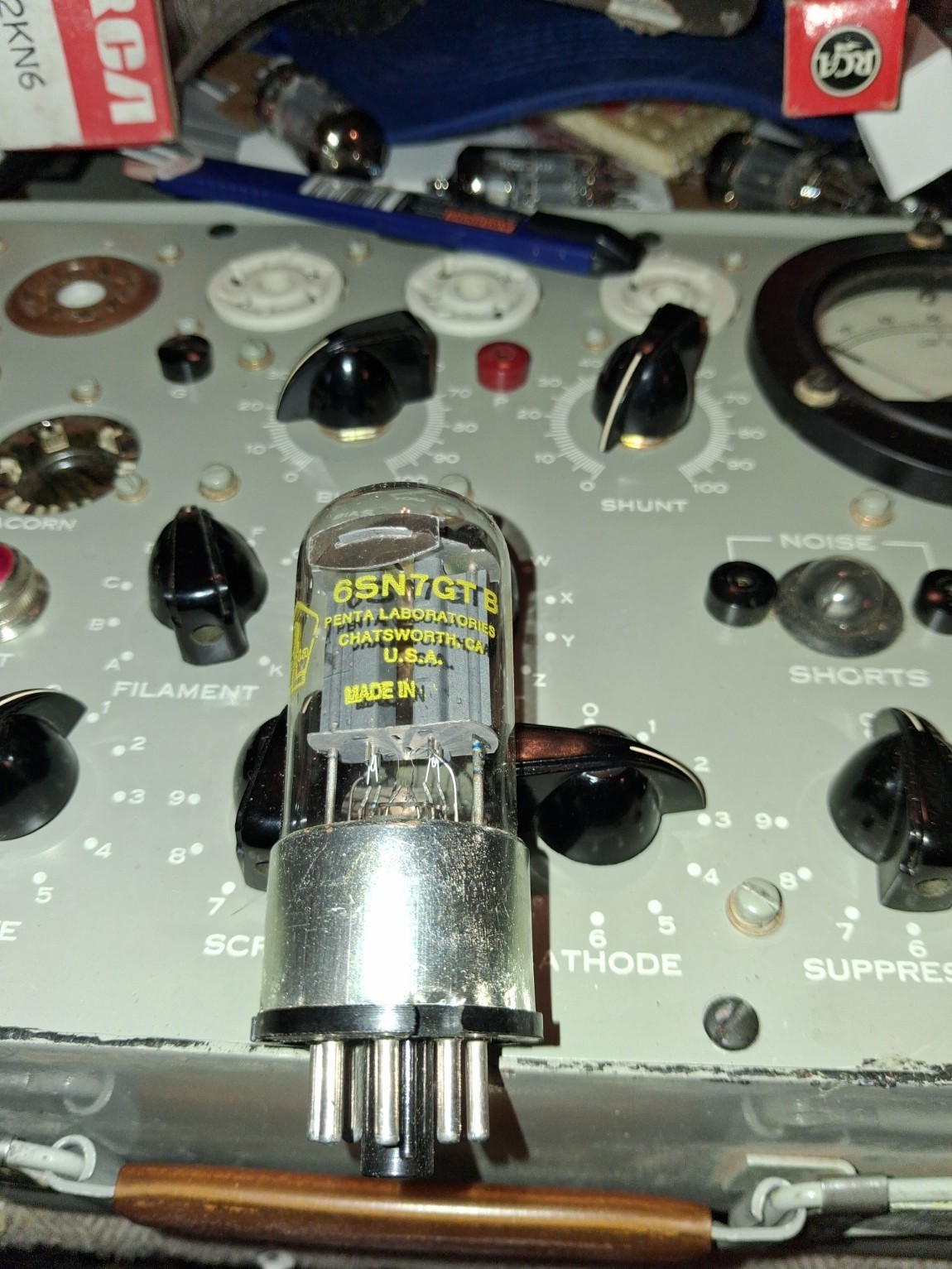 1 Strong Metal Base Penta 6SN7GT / 6SN7 tube #8521