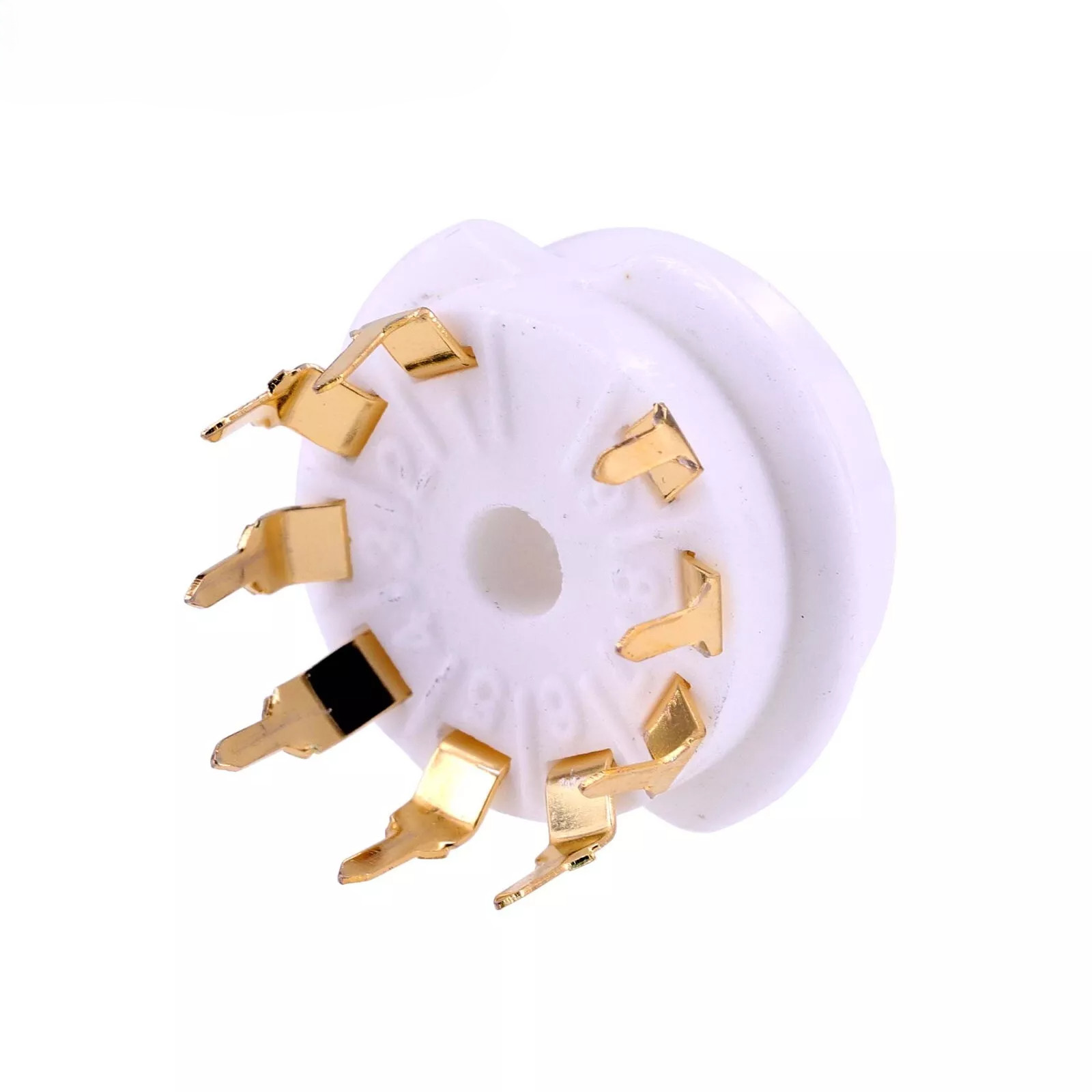 2pcs 9pin B9A Ceramic Tube Socket for 12AX7 EL84 6922 5670 ECC82 6DJ8 Gold Plate