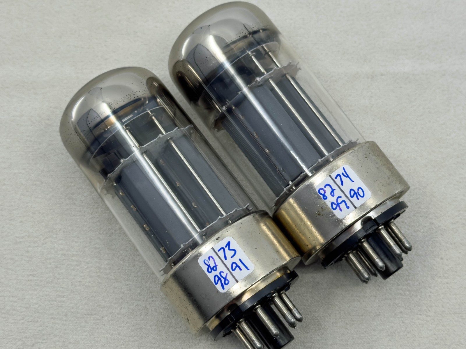 Matched Pair Tung-Sol 7236 Mil Spec 6080/6AS7G Metal Base 3X Micas Matched Codes