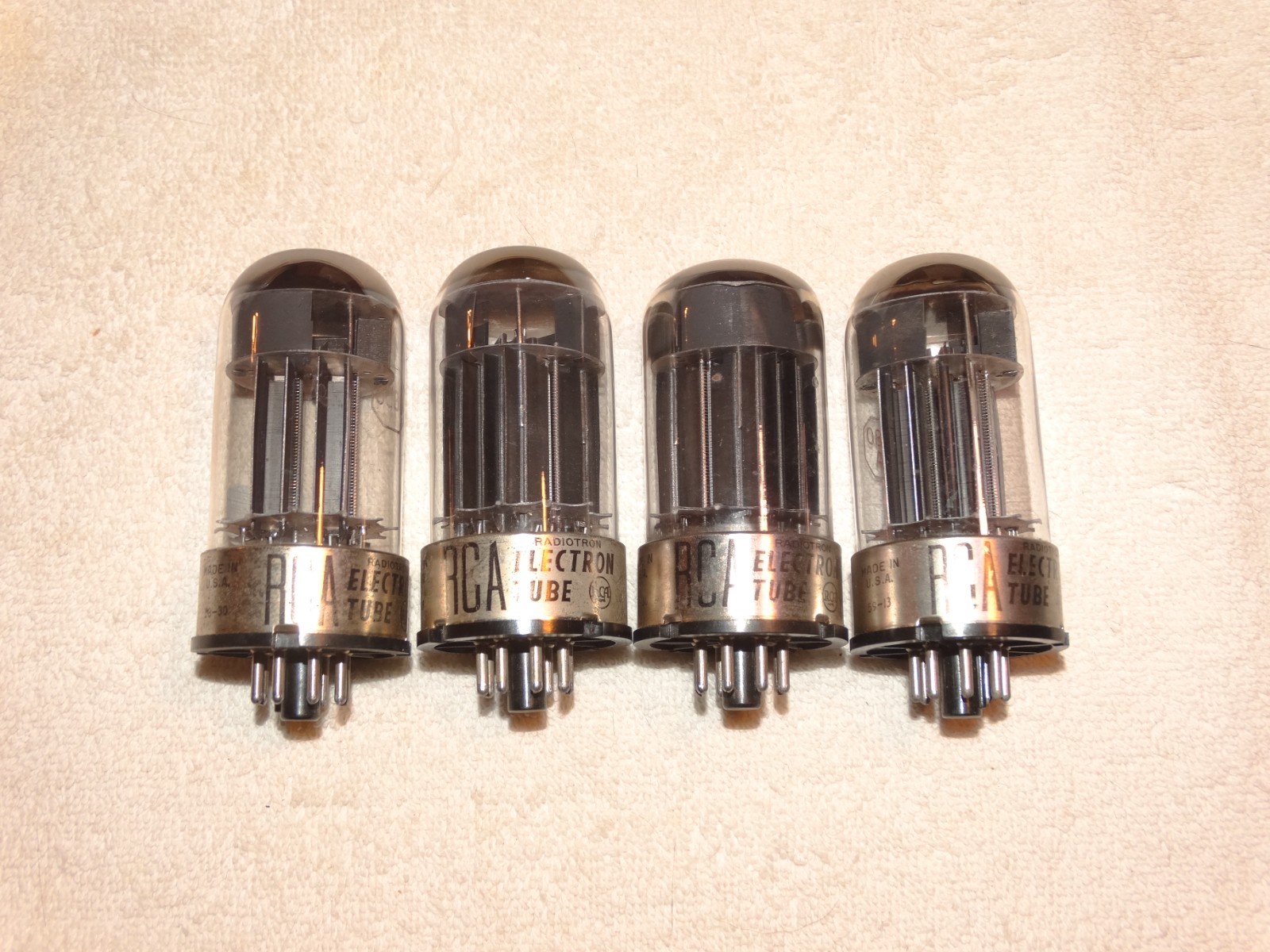 4 x 6080(6AS7) RCA Tubes*Black Plates*Very Strong Match Quad*#22