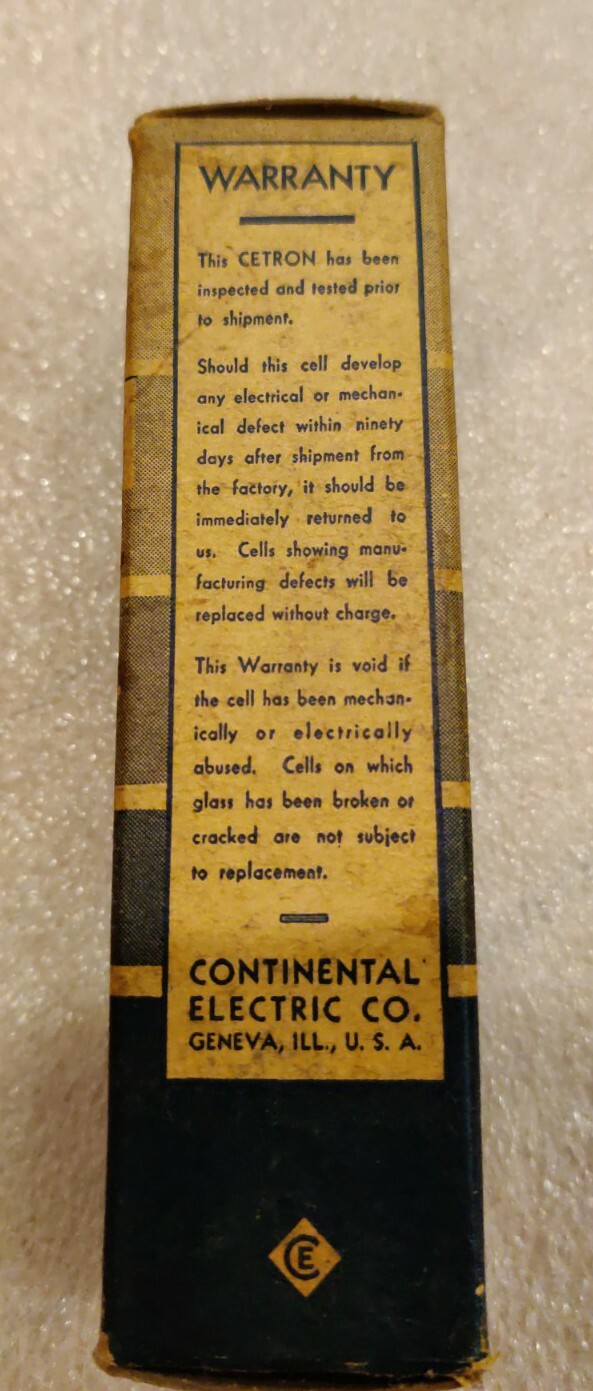 NOS – Cetron Photo Cell Vacuum Tube CE-1-D