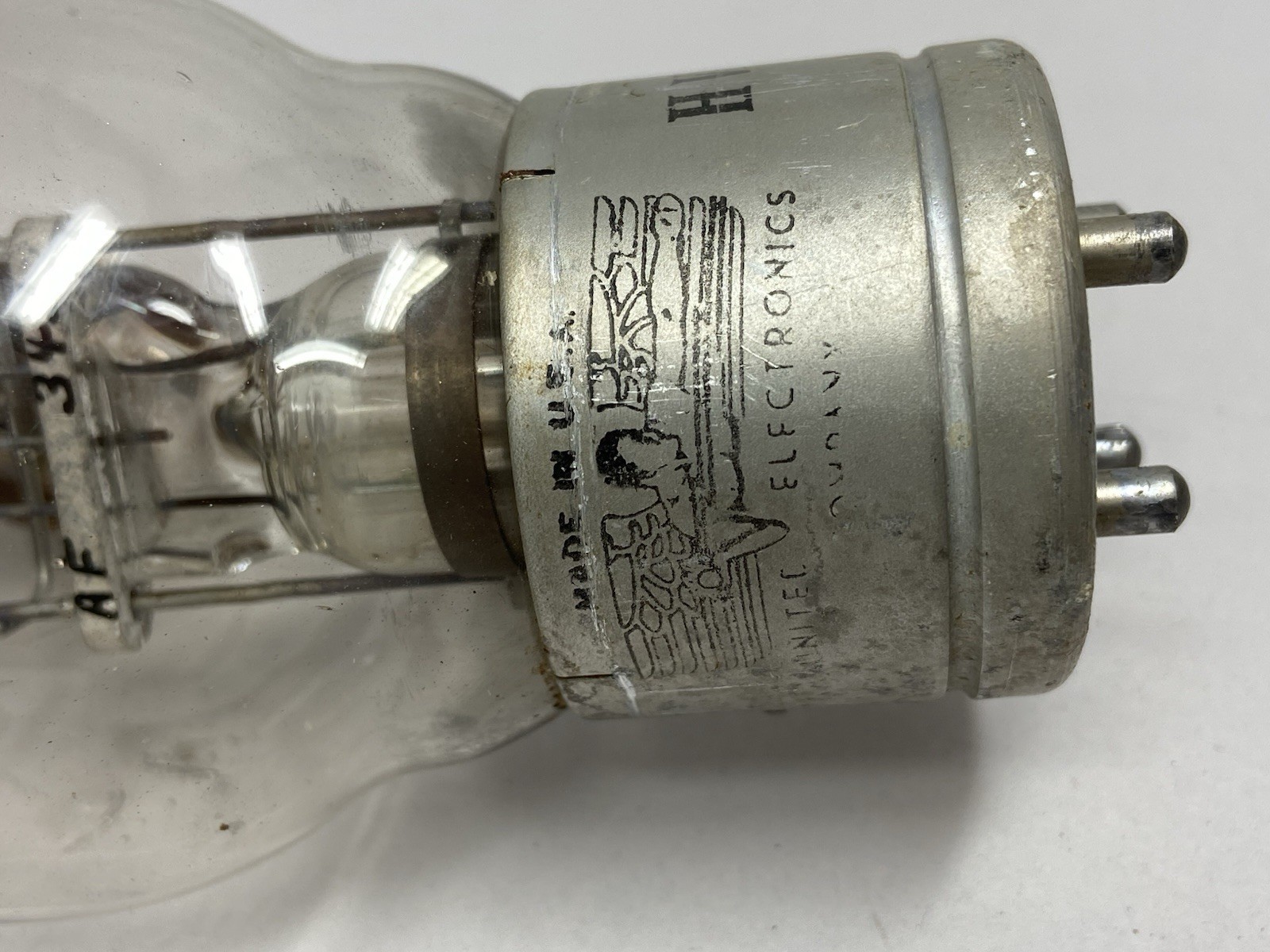 Rare EUC Vintage United Electronics HV-18 Air Cooled Transmitting Triode Valve