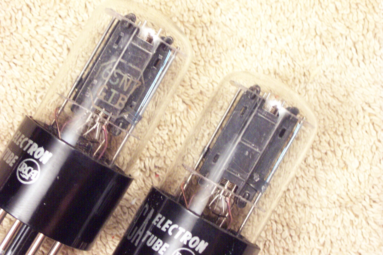 Two, NEW, RCA 6SN7GTB, NARROW GAP, black plates, D-getter, match pair, 6SN7GT