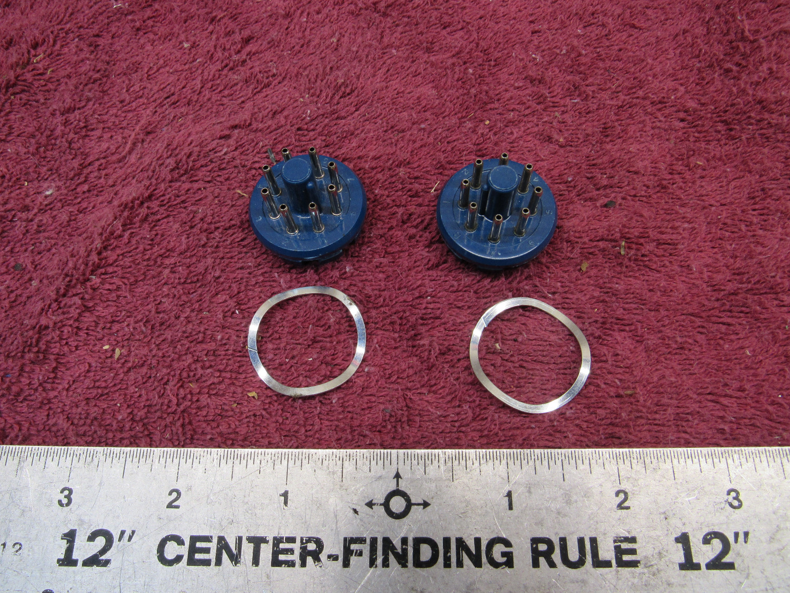 (2) Amphenol 8-Pin Octal MALE Connector BLUE Base