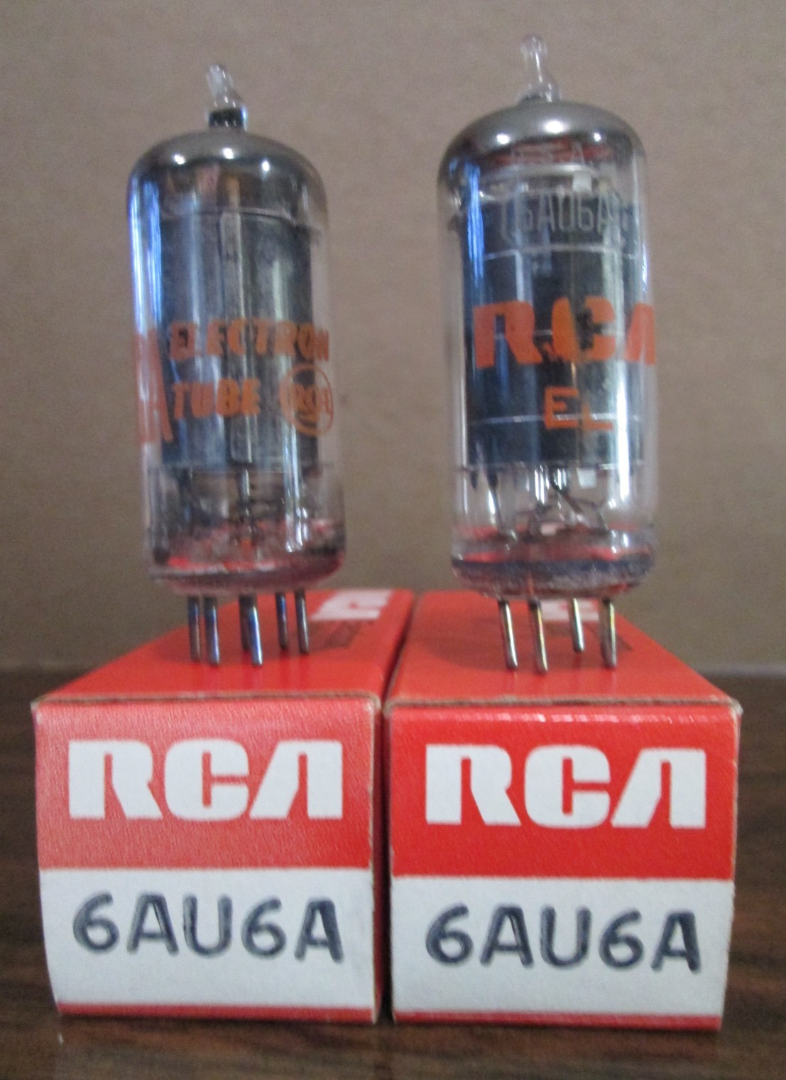 TWO NEW RCA 6AU6A HiFi Ham Radio Amp Vacuum Tubes IOB