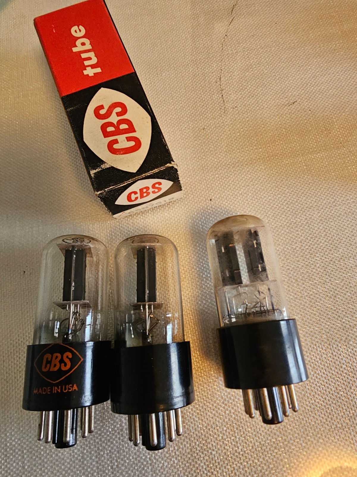 Set of 3 CBS 6SN7GTB & CBS Hytron 6SN7GT Vacuum Tube