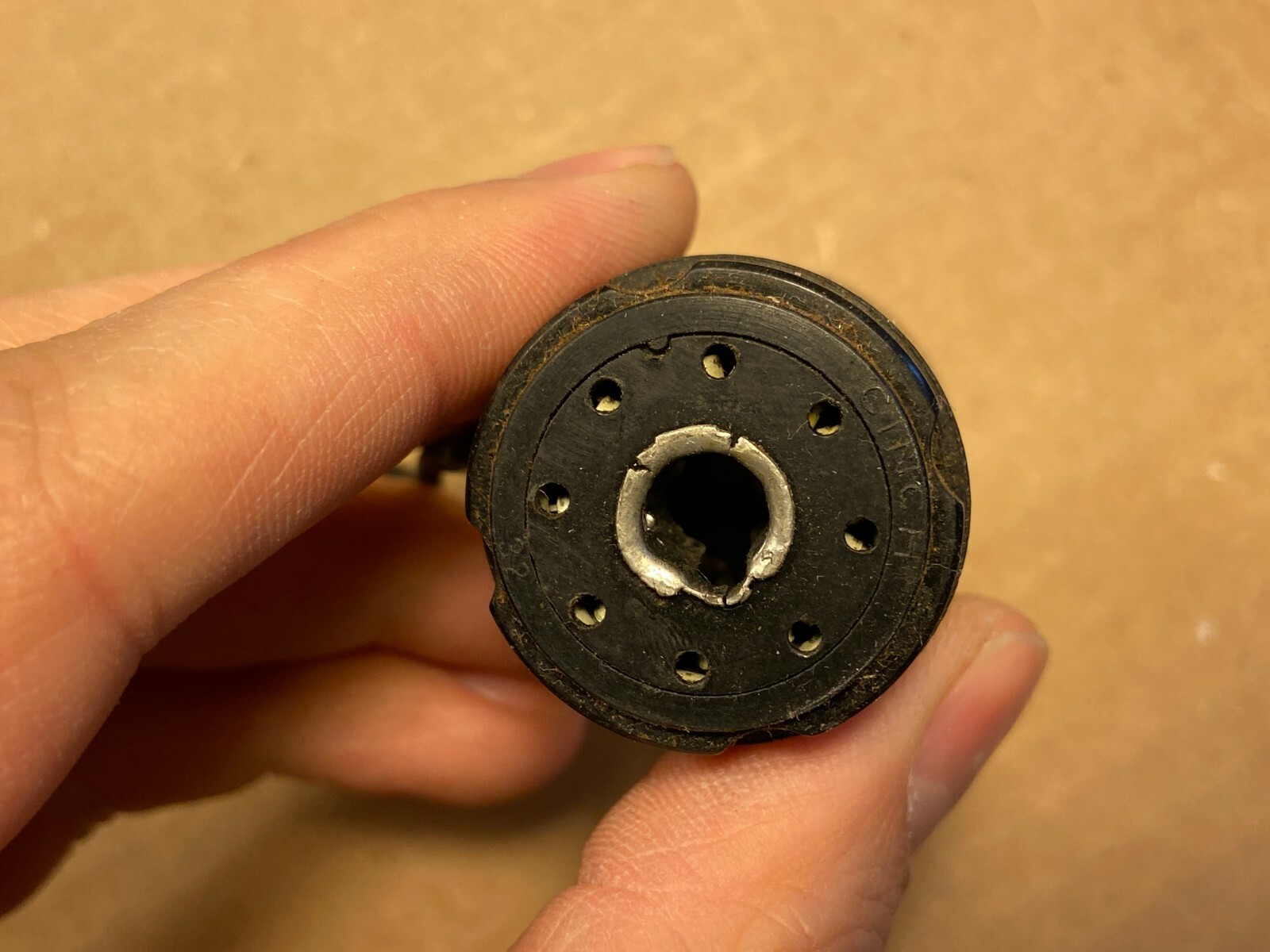 Vintage Loctal Socket to 6-pin Plug + wire Vacuum Tube Adapter