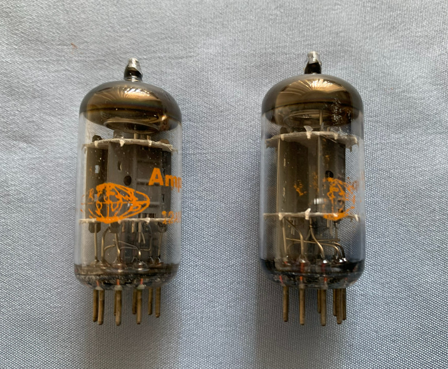 (2) Amperex 12AU7 ECC82 Vacuum Tubes. Made in Holland. Test strong.