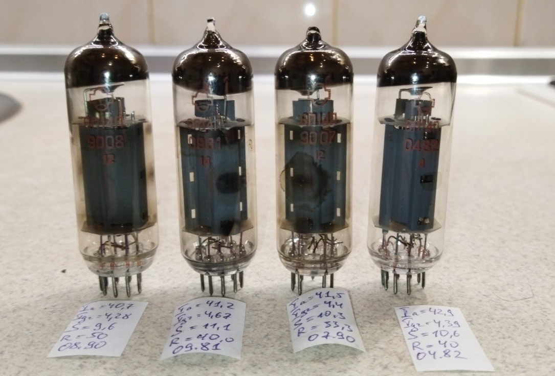 6P14P Reflector Matched Quad 41mA (6П14П EL84 6P14P) Vacuum Pentode tubes Tested
