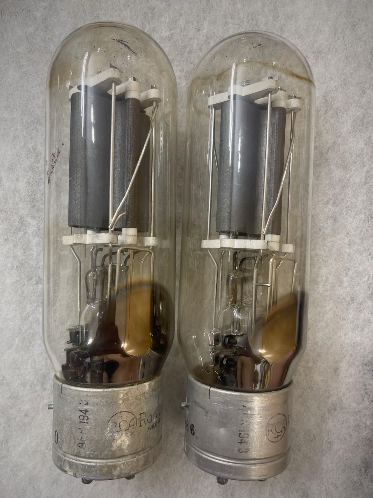 RCA 211 VT-4-C Nos Tested Military Stock April 1943 Tightly Matched Pair Rare