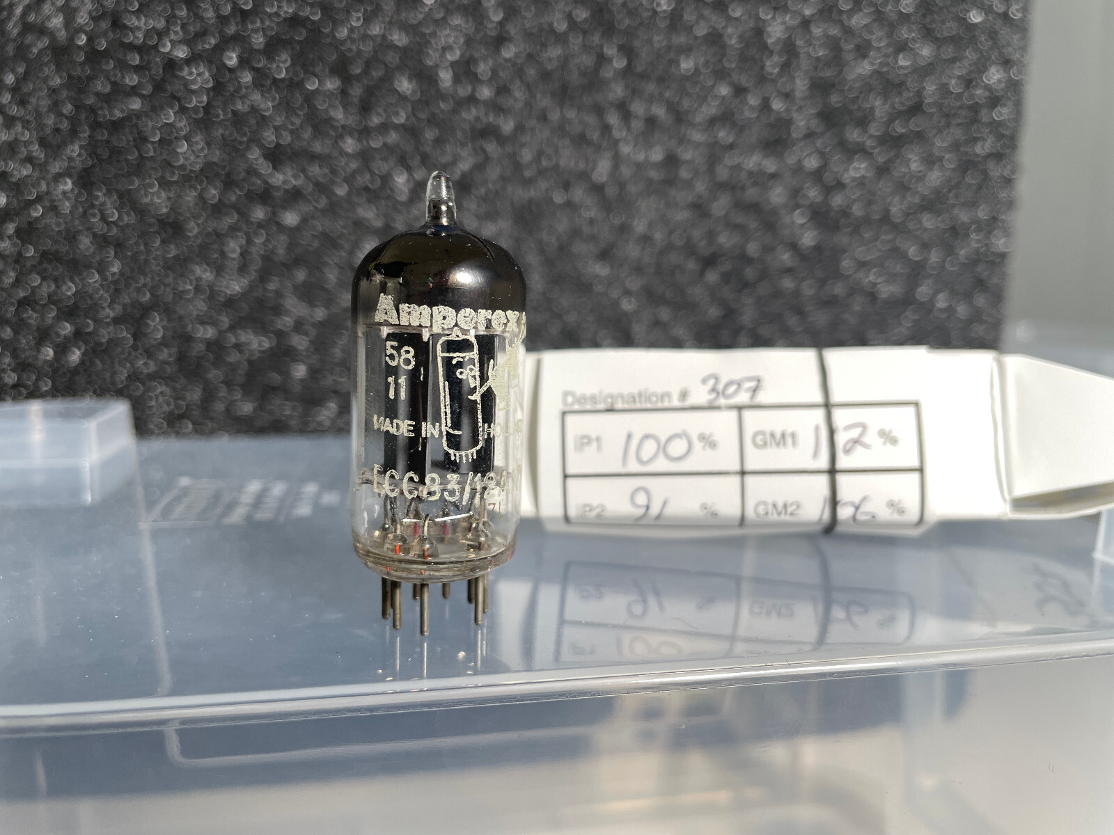 Bugle Boy / Amperex ECC83/12AX7 DELTA 8 #307 Dual Triode Tube Vintage Rare