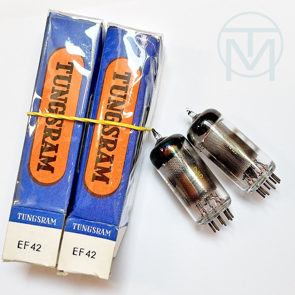 2x Tungsram EF42 (Rimlock Follower of EF14), Matched, 1959 NIB, More Available!