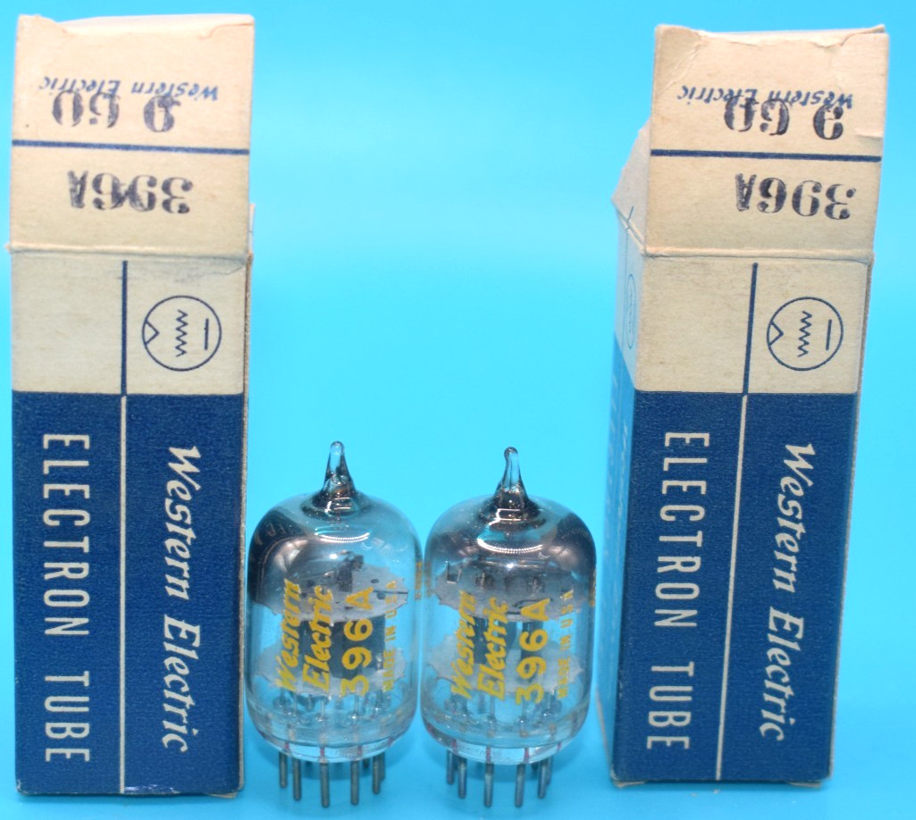NOS Matched Pair – Western Electric 396A Vintage Tubes – TV7 Tested++