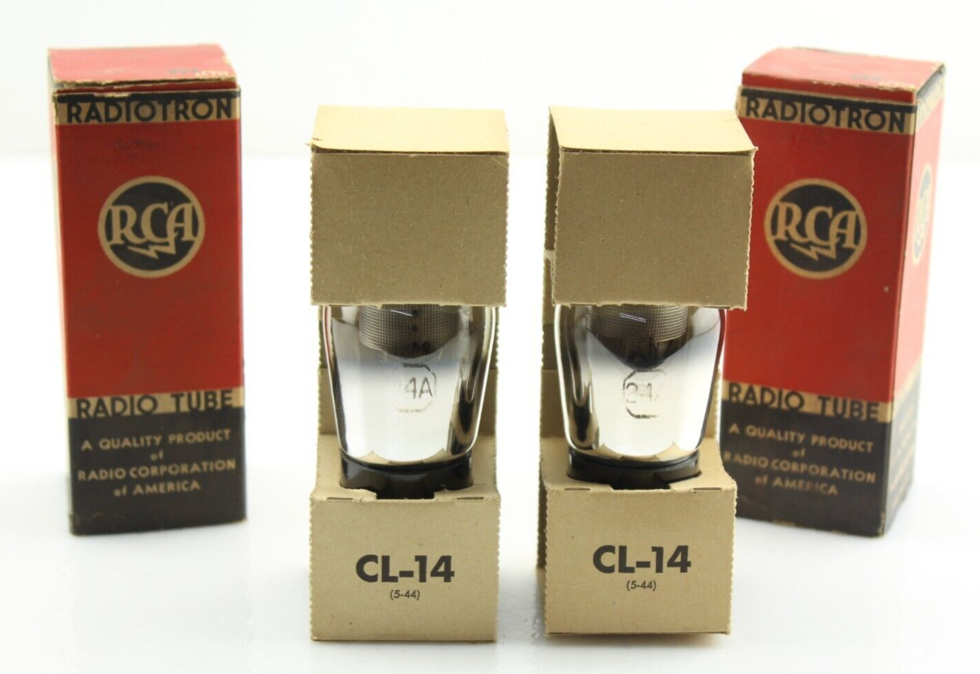 New Qty 2 RCA 24A 1944 Matching Date Codes Made in USA NOS Vacuum Tubes