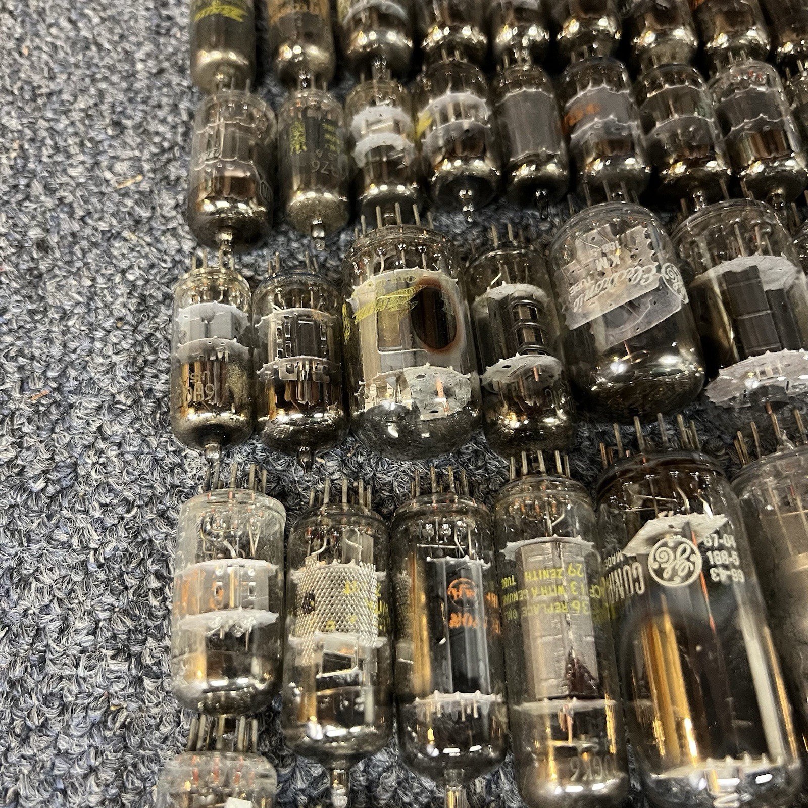 Vintage Vacuum Tube Lot Mixed Brands RCA GE Zenith Sylvania Untested 66+ Tubes