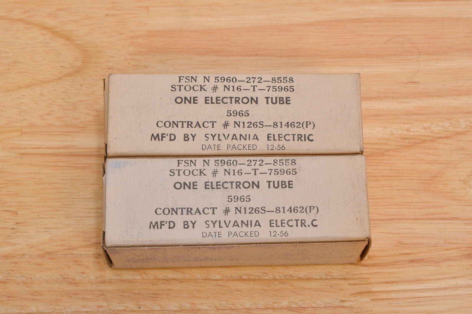NOS QTY 2 SYLVANIA 5965 TUBE BLACK PLATE TRIODE 12AV7 12AU7 1626 DRIVER PREAMP