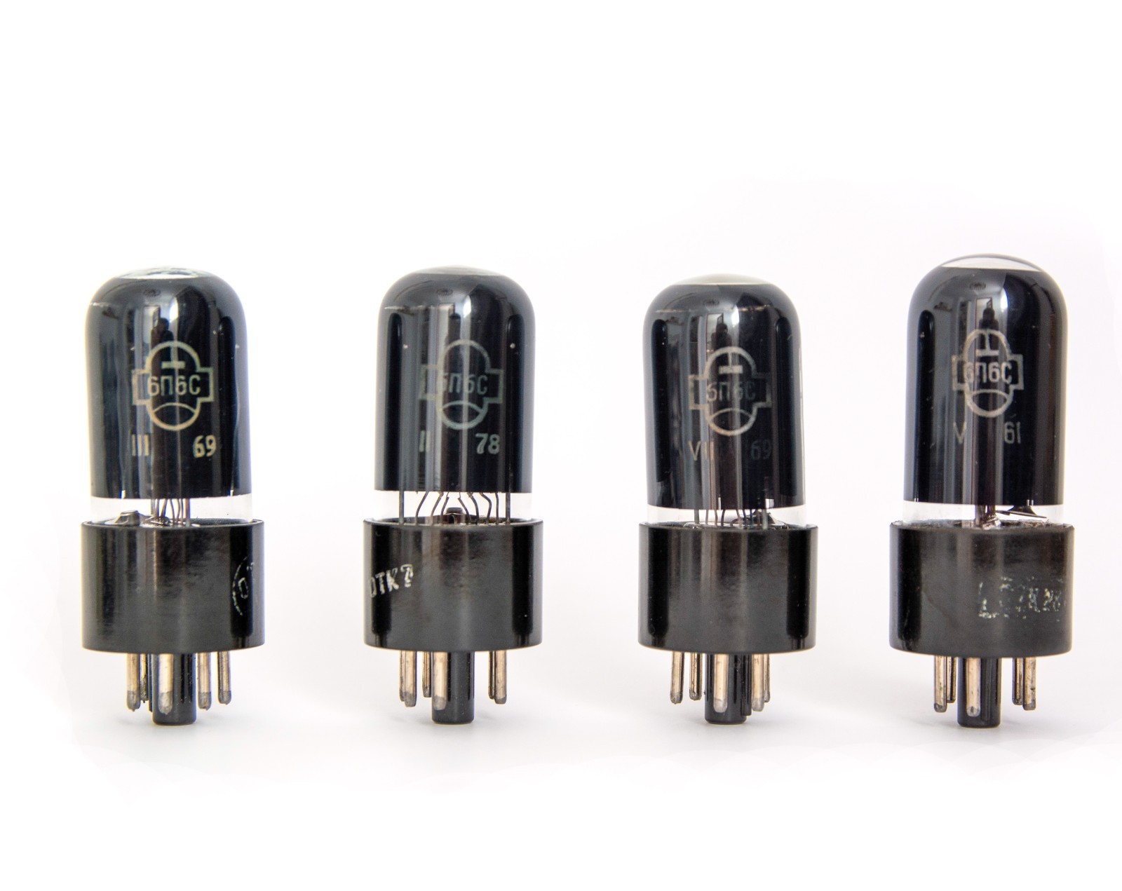 6P6S / 6V6GT / 6П6С / 6P6P MATCHED QUAD (4pcs) TUBES NEW NOS
