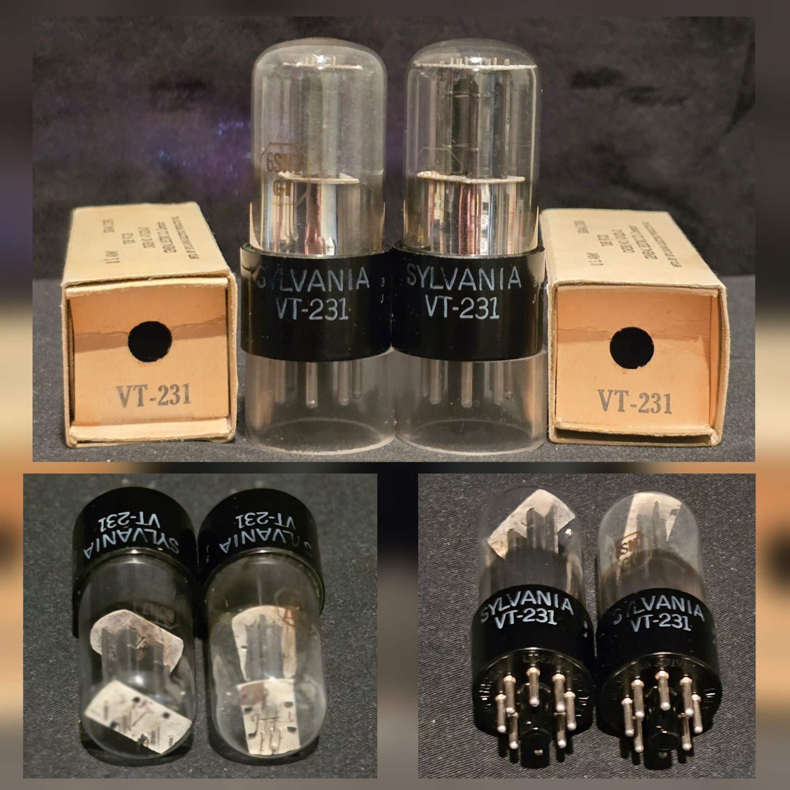 SYLVANIA 6SN7 GT VT-231 TUBE JAN CHS 1942 TOUGH DOG PERFECT MATCHED SET NIB MINT