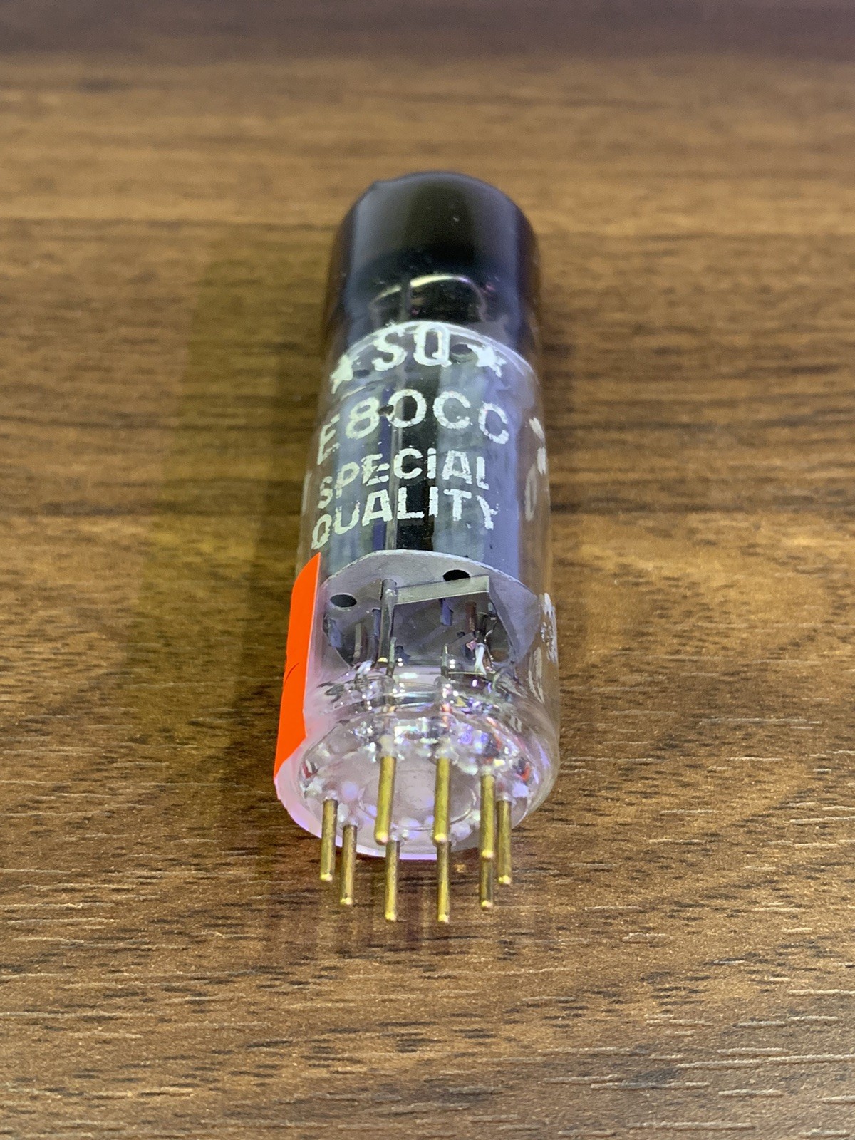 1xTube E80cc/6085 Philips Miniwatt SQ **, Foil D Getter, Pinched Waist, Test NOS