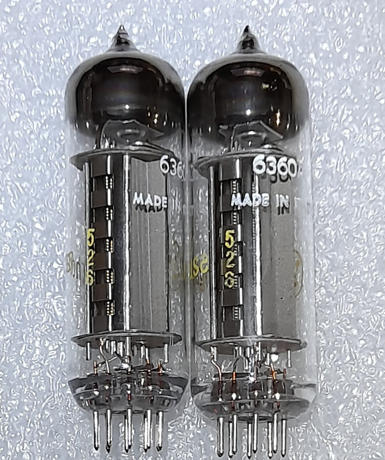 Pair 6360A Westinghouse NOS gray plate Vacuum Tubes, Italy – will combine ship