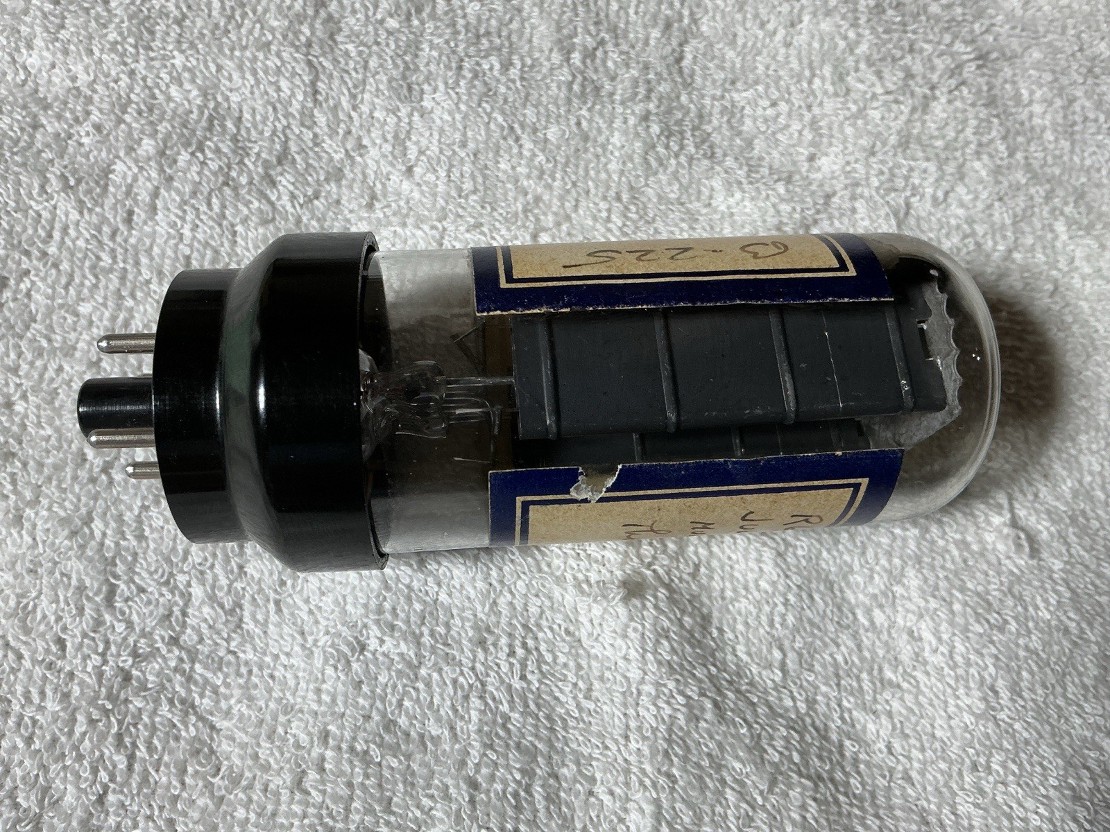 RARE MUSEUM LABEL VACUUM TUBE 5U4GB Black Plate RCA FACTORY INDIANAPOLIS 1955