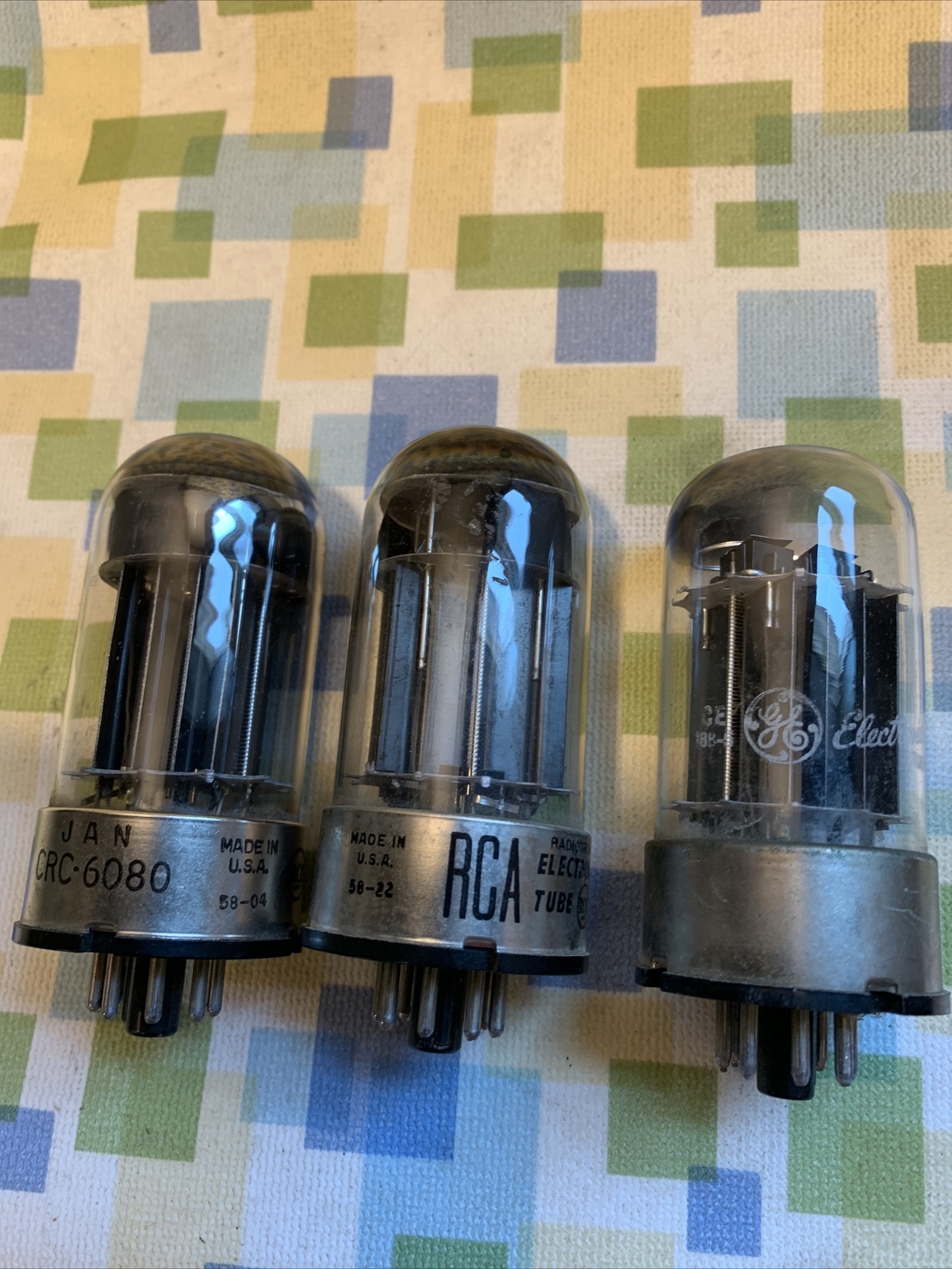 LOT OF 3 6080 (6AS7 Sub)- Two Triple Mica – Vacuum Tubes Tested Working