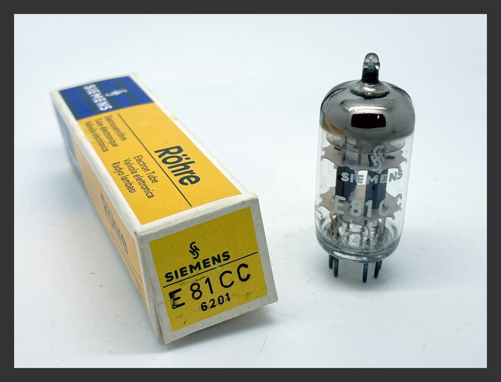 1 x NOS Siemens 6201 E81CC Df4 Test STRONG Pinched Waist Triple Mica Vacuum Tube
