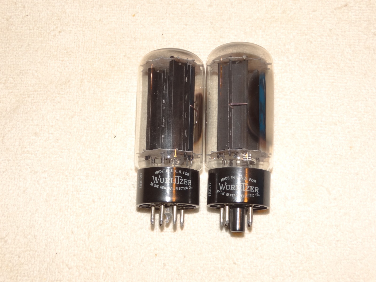 2 x 5u4gb G.E./ Wurlitzer Tubes*Black Plates *Tested Strong*#9