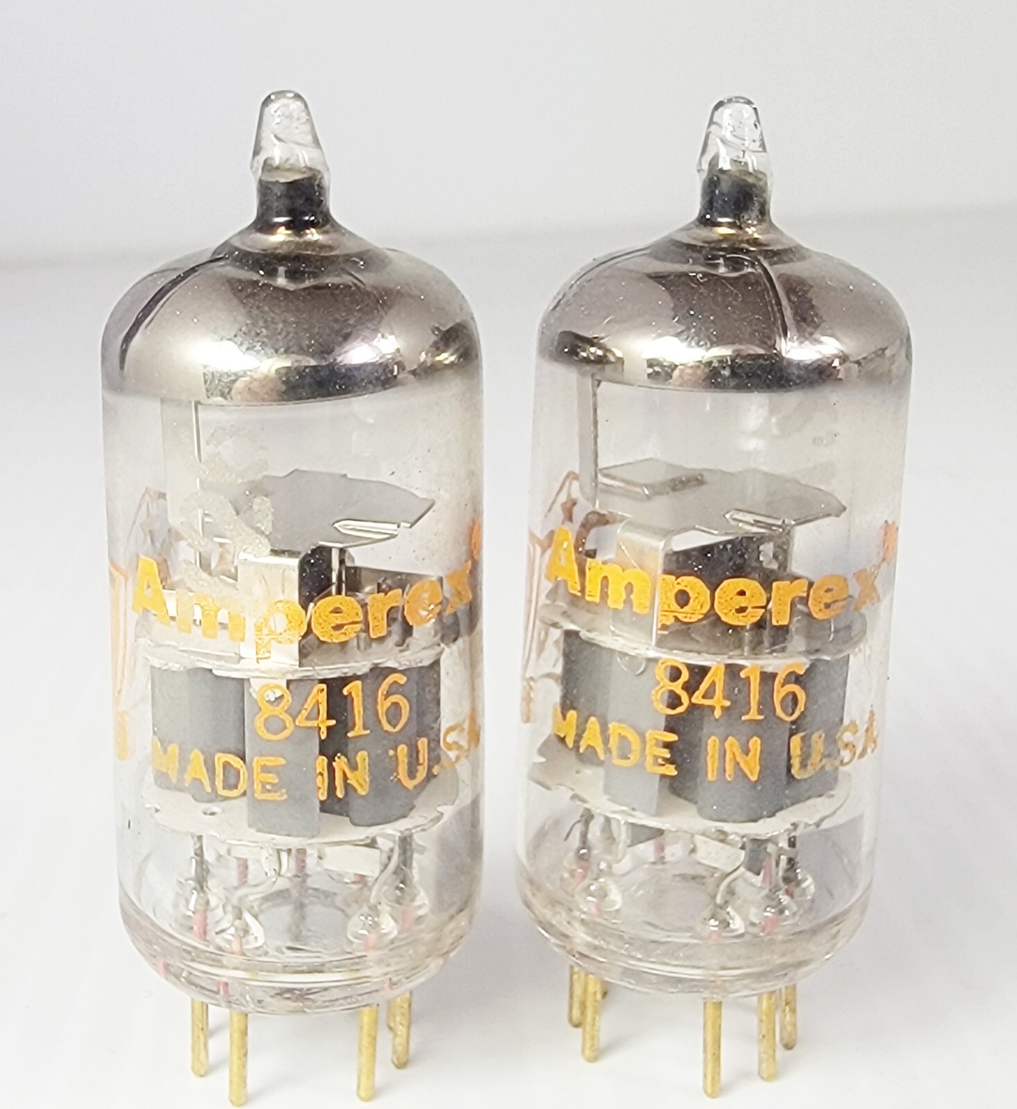 Matched Pair 8416 Amperex Gold Pin Premium Quality Twin Triode Tubes G2U