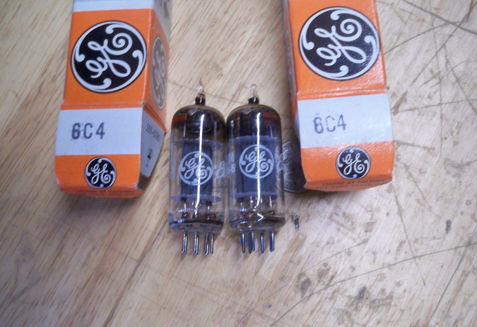 Vintage NOS/NIB (2) Pair GE 6C4 Tubes