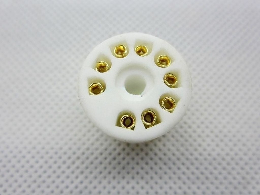 10pc*9 pin ceramic gold plated PCB mount tube socket for 6DJ9 EL84 12AX7 ECC83