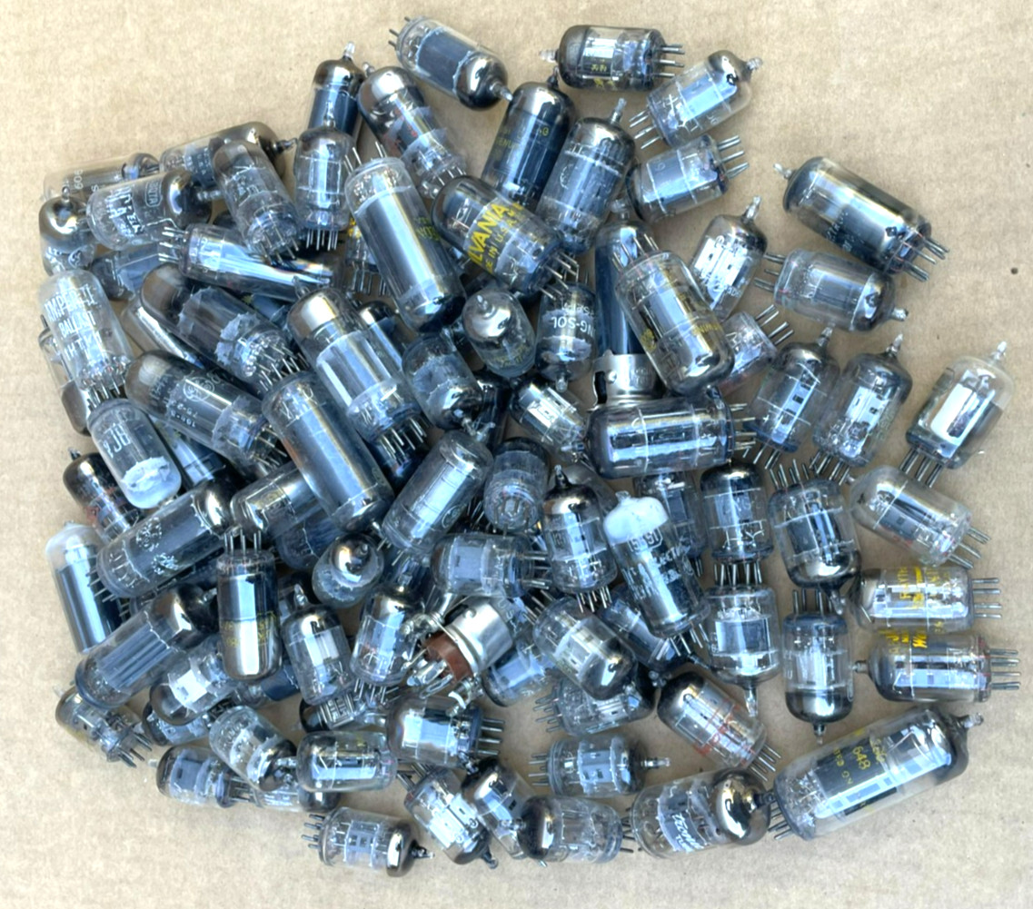 Vintage Unboxed Various Brands Radio/TV Vacuum Tubes (Lot of 105)