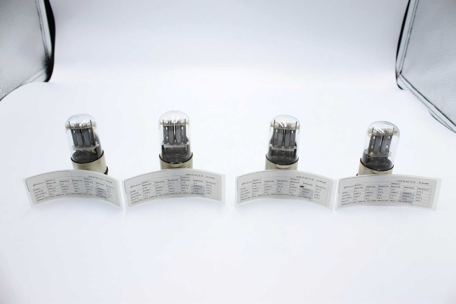 Matched Quad 6N9S / 6SL7 / 1579 / ECC35. MELZ. Metal Base. Etracer Tested.