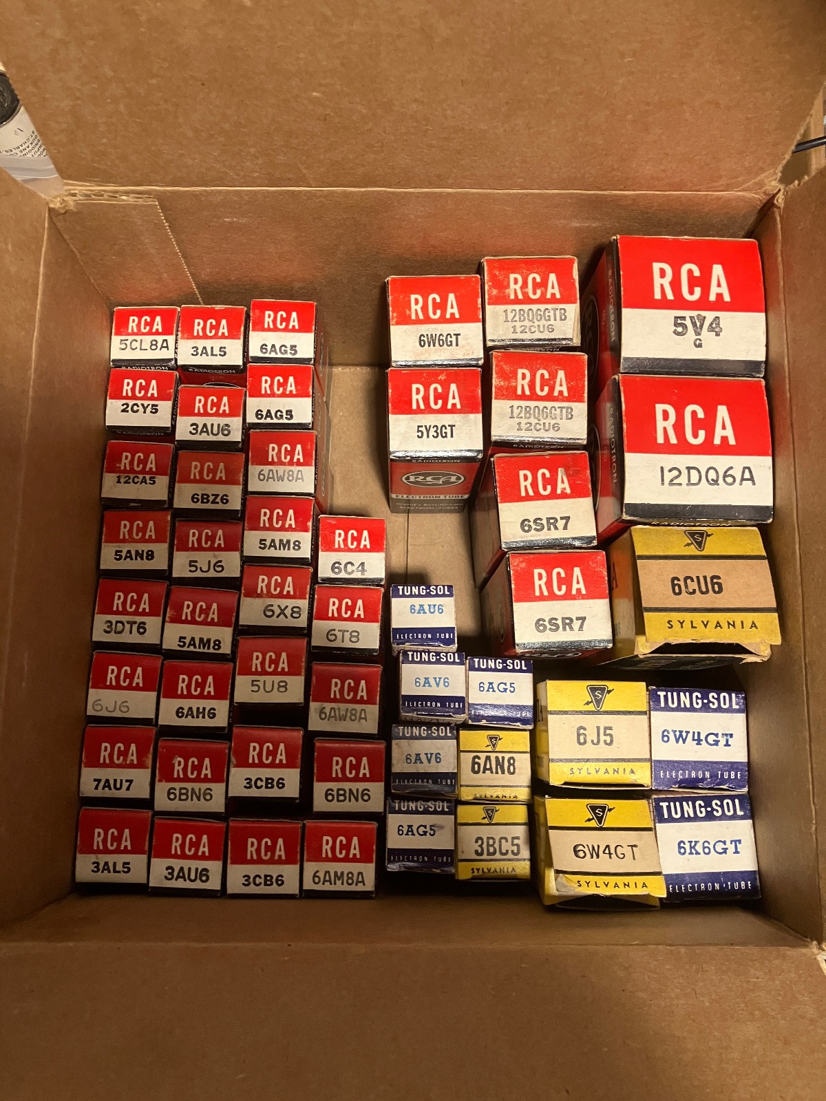 TUBES LOT 5V4 5Y3GT 6AW8A 6AN8 6W4GT 6BN6 6AH6 6AM8A 12DQ6A 6CU6 6K6Gt 6J5 6C4