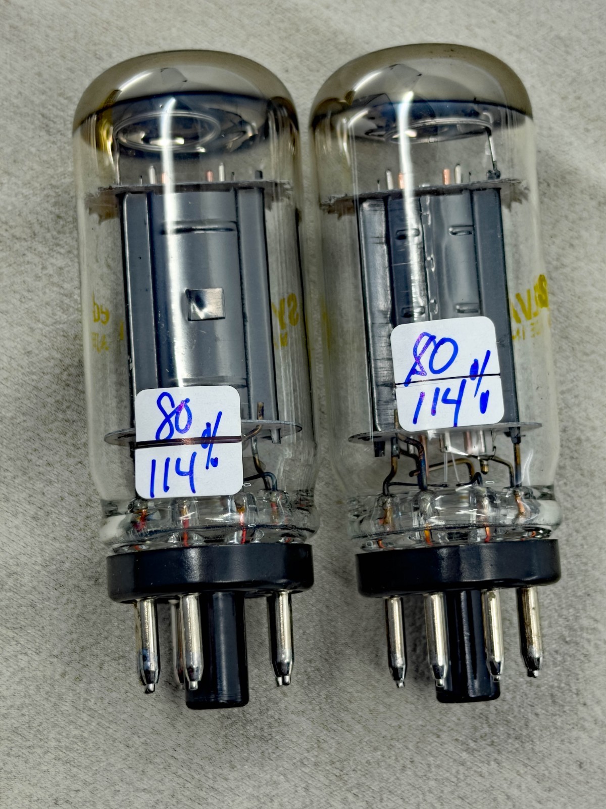 Matched Pair Sylvania 6V6GTA Coinbase Power Tubes Exc Cond Test Strong