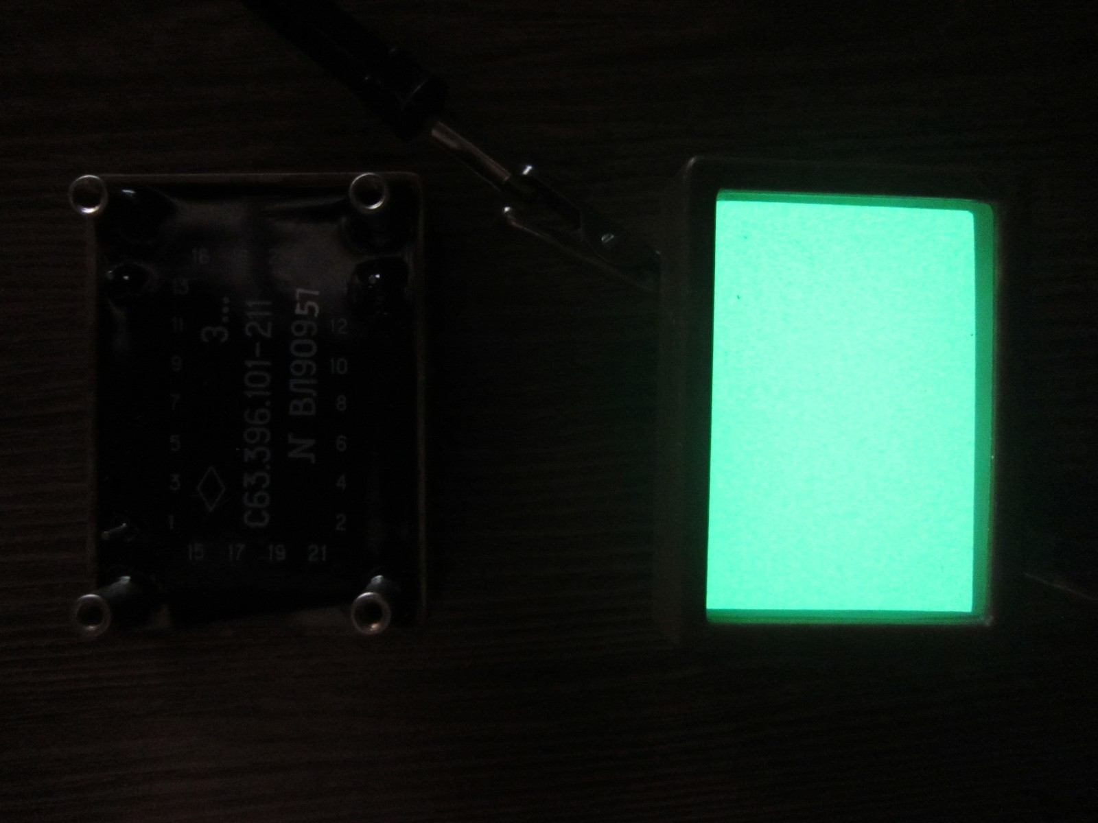 1x NEW BIG USSR Vintage GREEN EL display, electroluminiscent indicator neon VFD