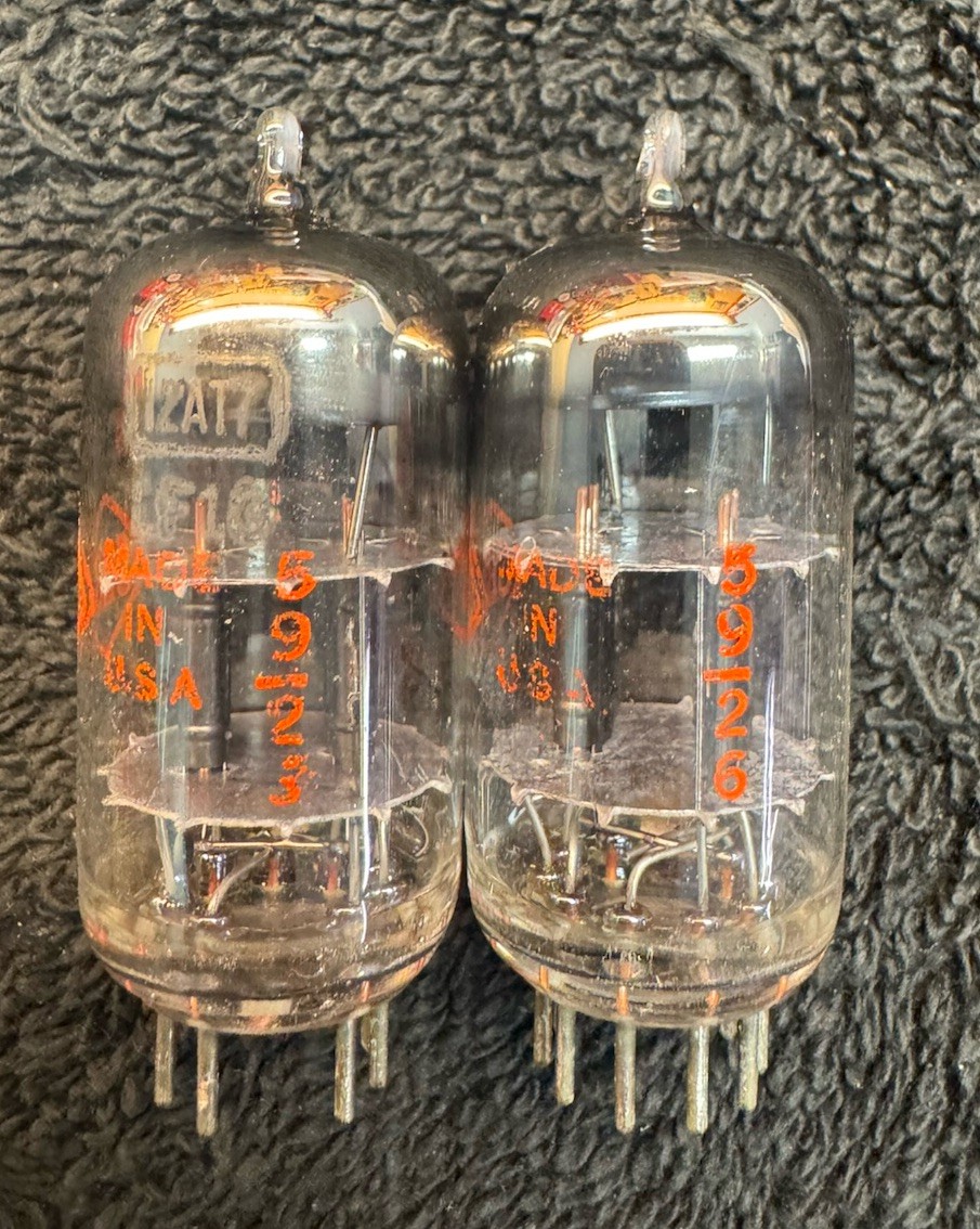 2 NOS NIB Matched CBS 12AT7 Black Plate Audio Tubes