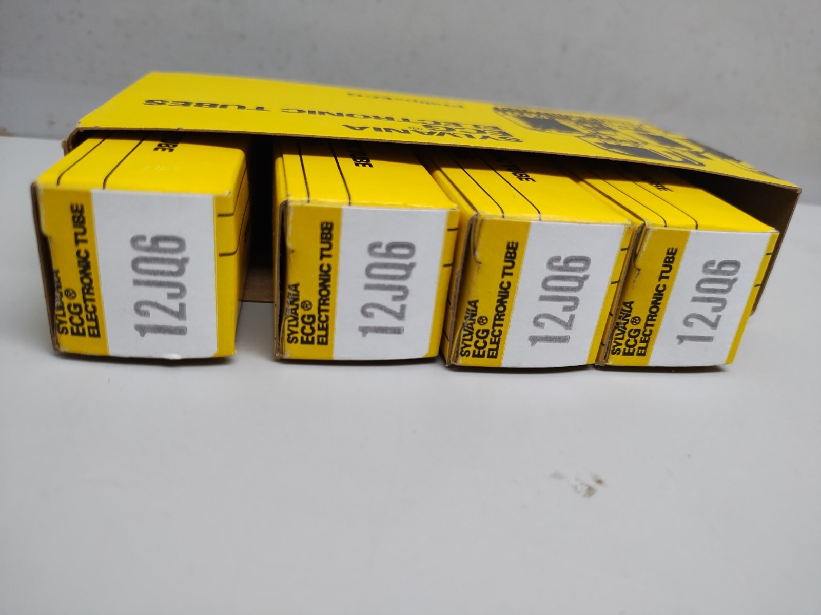 Sylvania ECG 12JQ6 Vintage Vacuum Tube Lot of 4 Tubes. New In Box NOS. USA