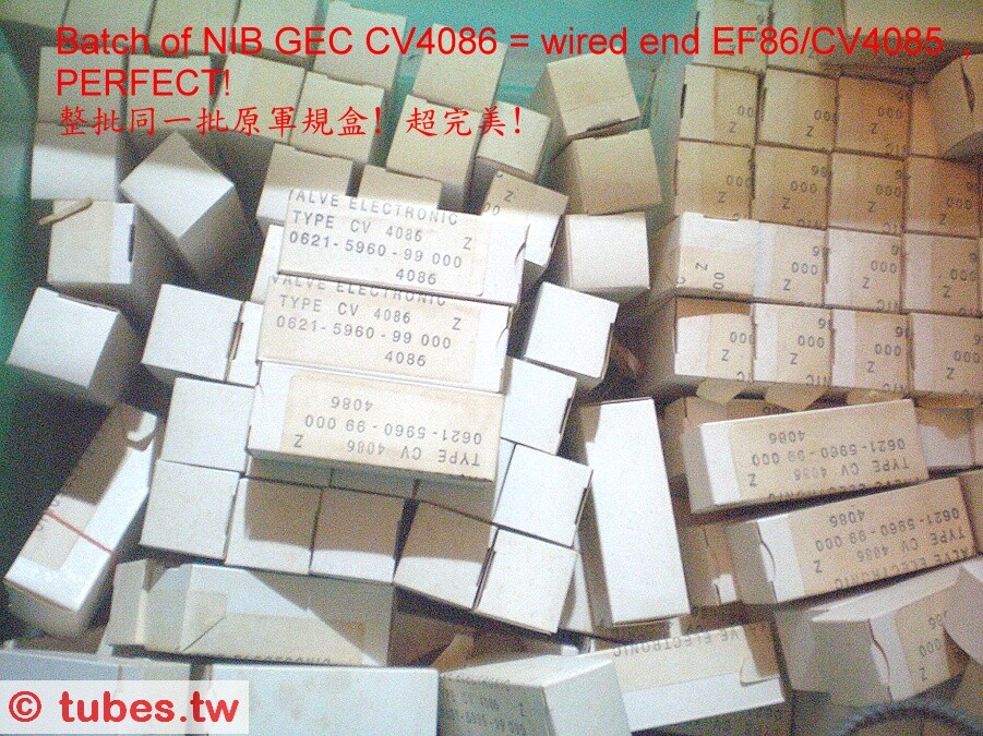 GEC EF86 ( CV4086 + GOLD PINS ) = CV4085 = EF806S = 6267, UK made ! BEST ! TUBE