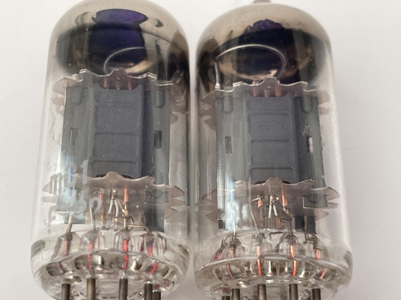 strong mC1 code ULTRA RARE PAIR TUBE 12AX7 – ECC83 – BELVU – year 1957 – MAZDA