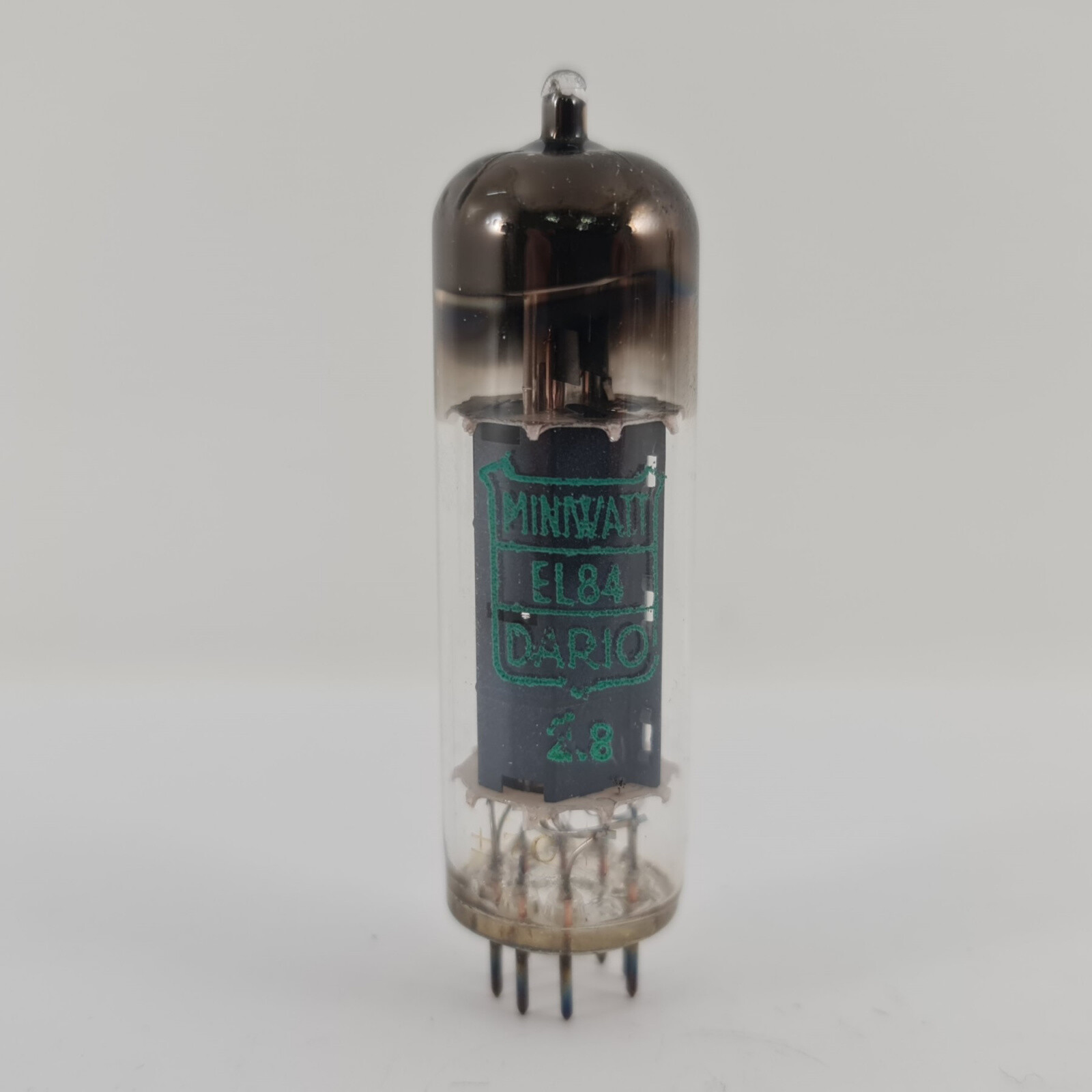 1 X EL84 MINIWATT-DARIO TUBE. 1950s RTC PROD. D-G. COPPER RODS. USED. 141.CH168