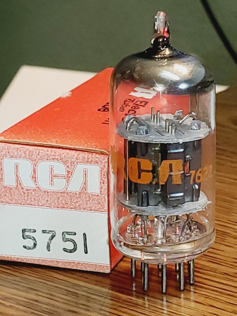 RCA 5751 Black Plate NOS/NIB Low Noise MaxiPreamp2/TV7 tested ( 1 ) tube lot