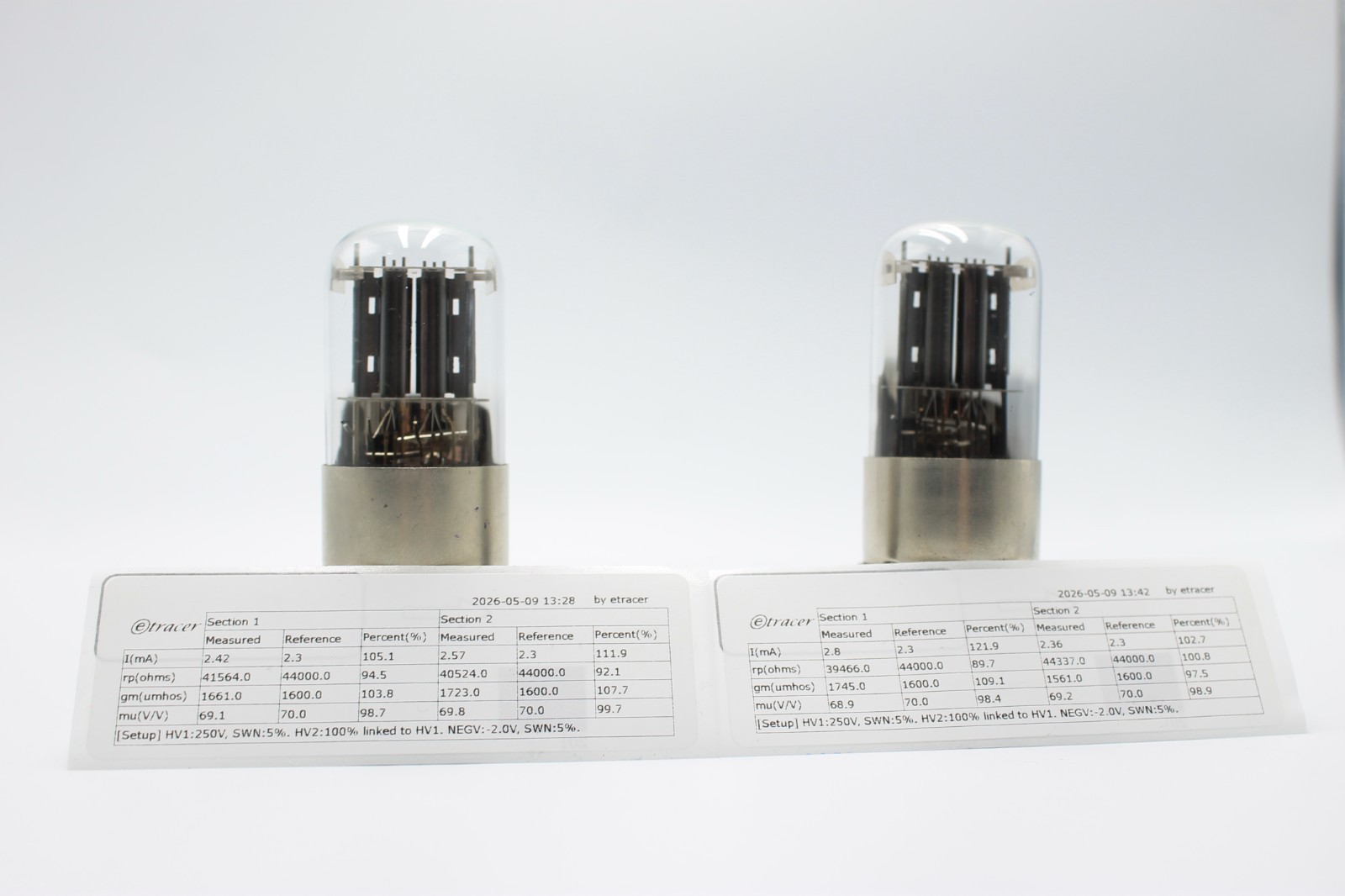 2 PCS 6N9S / 1579 / 6SL7 / ECC35. Dual Triode. MELZ. Metal Base. Etracer Tested.