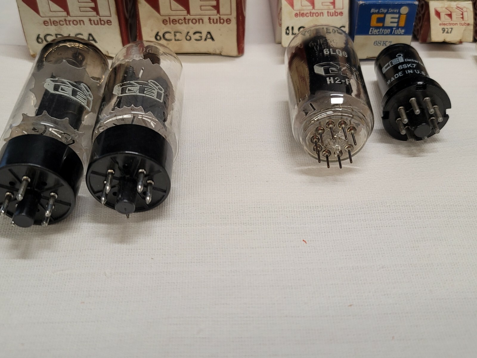 CEI 6CD6GA 6LQ6 6JE6C 6SK7 927 Vacuum Power Amplifier Radio Tv Tube Metal Glass