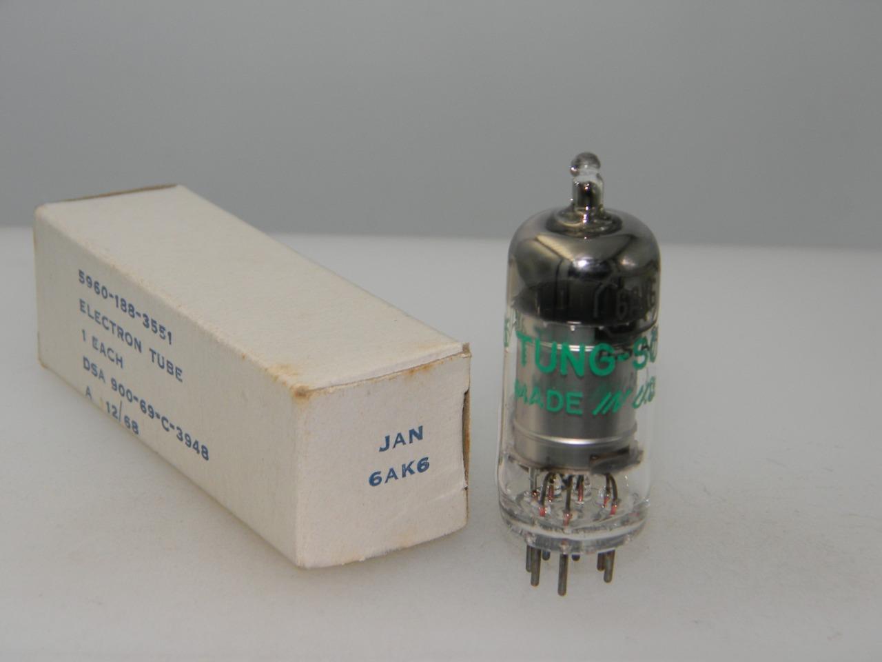 Tung Sol JAN 6AK6 NOS NIB 2825gm Silver Plate Halo Getter Serious Tubes L647