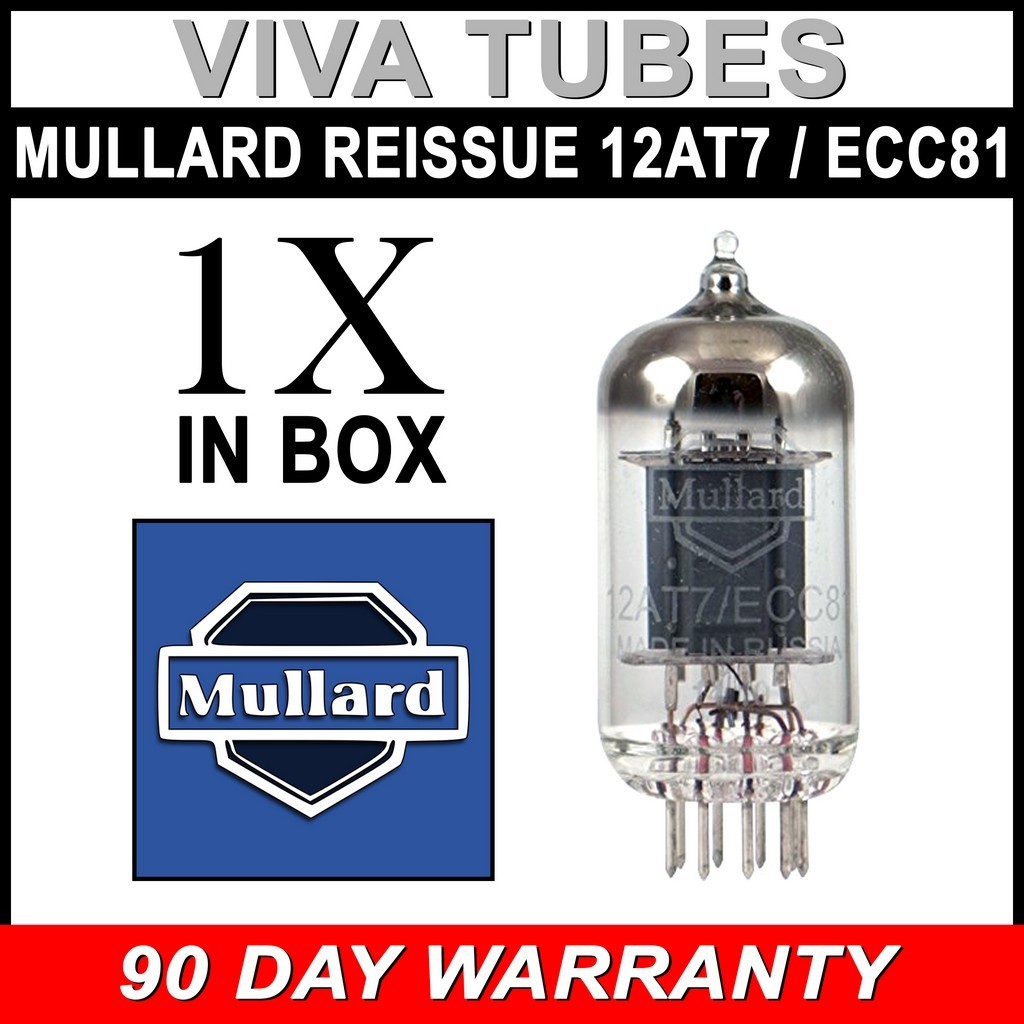 Brand New In Box Gain Tested Mullard Reissue 12AT7 ECC81 Vacuum Tube
