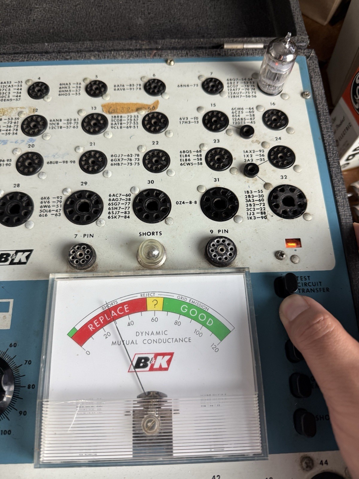 Ruby 12AX7AC5 HG K Grey Plate Halo Getter Tested on B&K 707